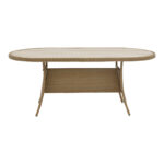 Table Keir rattan-aluminum - brown 180x90x72cm - Image 2