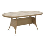 Table Keir rattan-aluminum - brown 180x90x72cm