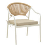 Lounge Bonanza set 4pcs beige rattan-aluminium white - Слика 3