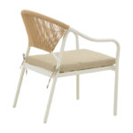 Lounge Bonanza set 4pcs beige rattan-aluminium white - Слика 4