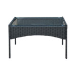 Garden lounge Calmness set 4pcs rattan black-fabric grey - Image 3