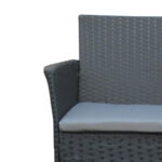 Garden lounge Calmness set 4pcs rattan black-fabric grey - Image 5