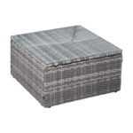 Garden lounge Enthusiasm set 2pcs rattan dark grey-fabric dark grey - Image 3
