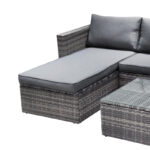 Garden lounge Enthusiasm set 2pcs rattan dark grey-fabric dark grey - Image 4