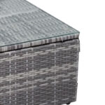 Garden lounge Enthusiasm set 2pcs rattan dark grey-fabric dark grey - Image 5