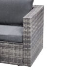 Garden lounge Enthusiasm set 2pcs rattan dark grey-fabric dark grey - Image 6