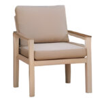 Garden lounge Fashionable set 4pcs beige fabric-white aluminium - Image 3