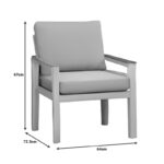 Garden lounge Fashionable set 4pcs beige fabric-white aluminium - Image 6