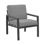 Fashionable living room set of 4 pieces fabric in gray shade and aluminum in anthracite shade - Image 2