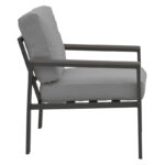 Fashionable living room set of 4 pieces fabric in gray shade and aluminum in anthracite shade - Image 4