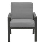 Fashionable living room set of 4 pieces fabric in gray shade and aluminum in anthracite shade - Image 5