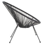 Set Acapulco set of 3 black metal-black rattan-glass D50X50cm - Слика 5