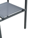 Nares-Moly dining table set of 7 anthracite aluminum and natural plywood 180x90x72.5cm - Слика 4