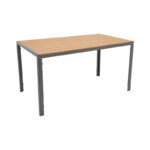 Dining table Nares-Vitality A set of 5 anthracite aluminum and plywood in natural color 140x80x72.5cm - Image 2