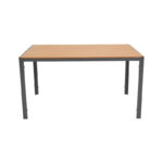 Dining table Nares-Vitality A set of 5 anthracite aluminum and plywood in natural color 140x80x72.5cm - Image 3