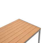Dining table Nares-Vitality A set of 5 anthracite aluminum and plywood in natural color 140x80x72.5cm - Image 4