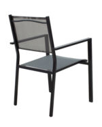 Dining table Nares-Moly A set of 5 anthracite-black aluminum and plywood in natural color 140x80x72.5cm - Image 6