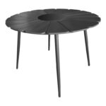 Pinap table black aluminum and black plywood D110x74cm