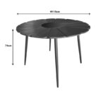 Pinap table black aluminum and black plywood D110x74cm - Слика 4