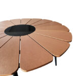 Pinap table black aluminum and plywood in a natural shade D110x74cm - Слика 3