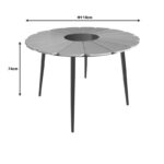 Pinap table black aluminum and plywood in a natural shade D110x74cm - Слика 4