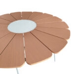 Pinap table white aluminum and plywood in a natural shade D110x74cm - Image 3