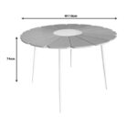 Pinap table white aluminum and plywood in a natural shade D110x74cm - Image 4