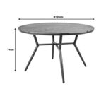Appa aluminum and plywood table in anthracite shade D120x74cm - Image 4