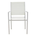 Zacreta aluminum-textilene armchair in white color 61x56.5x87.5cm - Image 4