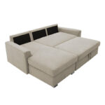 Corner sofa-bed right corner Belle beige 236x164x88cm - Image 3