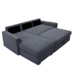 Corner-sofa bed right corner Belle fabric anthracite236x164x88cm - Слика 3
