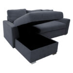 Corner-sofa bed right corner Belle fabric anthracite236x164x88cm - Слика 6