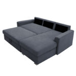 Corner sofa-bed left corner Belle fabric anthracite 236x164x88cm - Слика 3