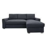 Corner sofa-bed left corner Belle fabric anthracite 236x164x88cm - Слика 4