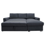 Corner sofa-bed left corner Belle fabric anthracite 236x164x88cm - Слика 5