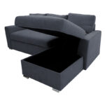 Corner sofa-bed left corner Belle fabric anthracite 236x164x88cm - Слика 6