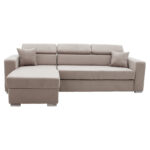 Corner sofa-bed reversible Lura fabric brown 255x162x75-90cm - Слика 3