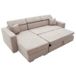 Corner sofa-bed reversible Lura fabric brown 255x162x75-90cm - Слика 4