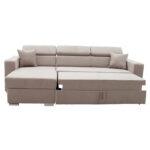 Corner sofa-bed reversible Lura fabric brown 255x162x75-90cm - Слика 5