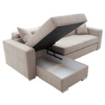 Corner sofa-bed reversible Lura fabric brown 255x162x75-90cm - Слика 6