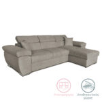Corner sofa-bed reversible Comy beige-brown 286x160x75-90cm