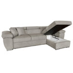 Corner sofa-bed reversible Comy beige-brown 286x160x75-90cm - Image 4
