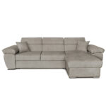 Corner sofa-bed reversible Comy beige-brown 286x160x75-90cm - Image 5