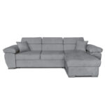 Corner sofa-bed reversible Comy fabric gray 286x160x75-90cm - Слика 5