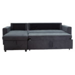 Corner sofa-bed reversible Lilian fabric anthracite 225x148x81cm - Image 6
