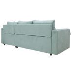 Corner sofa-bed reversible Lilian fabric green mint 225x148x81cm - Image 6