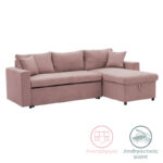 Corner sofa-bed reversible Lilian fabric rotten apple 225x148x81cm
