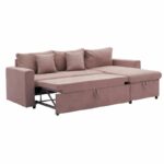 Corner sofa-bed reversible Lilian fabric rotten apple 225x148x81cm - Image 3