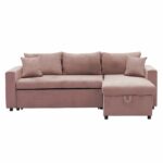 Corner sofa-bed reversible Lilian fabric rotten apple 225x148x81cm - Image 4