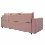 Corner sofa-bed reversible Lilian fabric rotten apple 225x148x81cm - Image 5